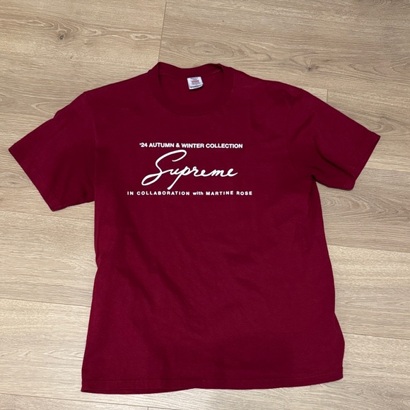 Supreme x Martine Rose Cardinal/red Short Sleeve Tee size Medium - Picture 1 of 4